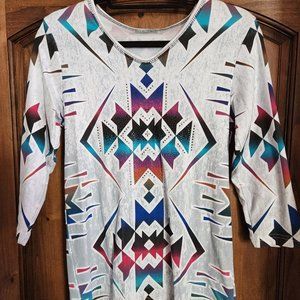 Cactus Bay Aztec print blouse